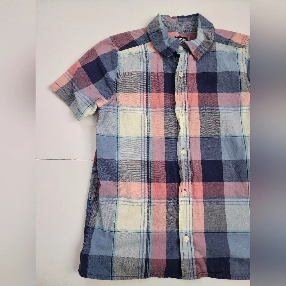 Oshkosh B'gosh Boys Multi-color Plaid Shirt, Size 12/12A